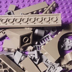 Lego - Bulk - Mixed Bluish Grey Pieces - Classic Bluish Grey mixed too 8.8oz